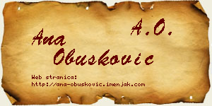 Ana Obušković vizit kartica